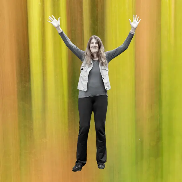 Die Person Ulrike Merten in Siegerpose